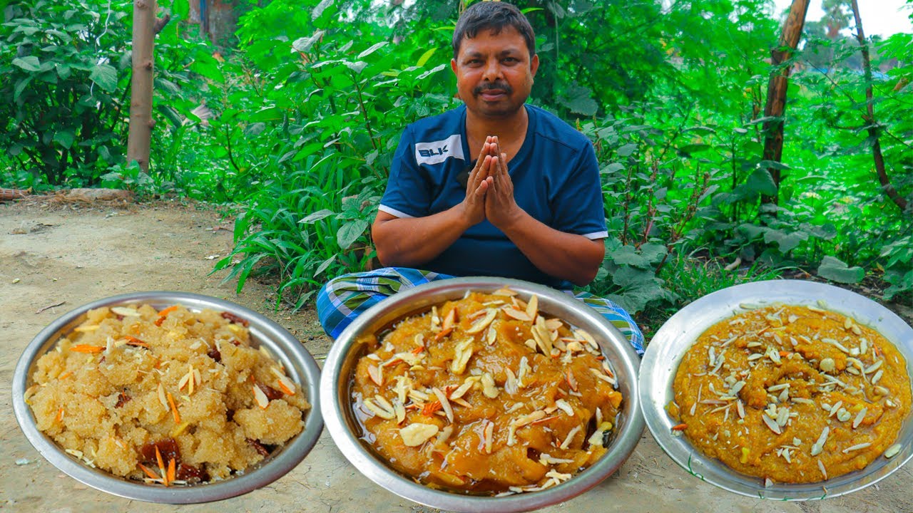 3 तरह का हलवा Moong Dal Halwa Recipe मूंग दाल का हलवा,बेसन और सूजी का हलवा बनाने की सबसे आसान विधि