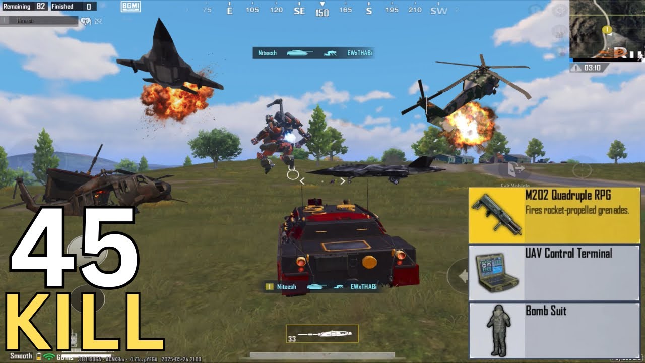 Unlimited Tank + M202 Action Destroying Running Robot & Jets 💥 PUBG Mobile Payload 3.0