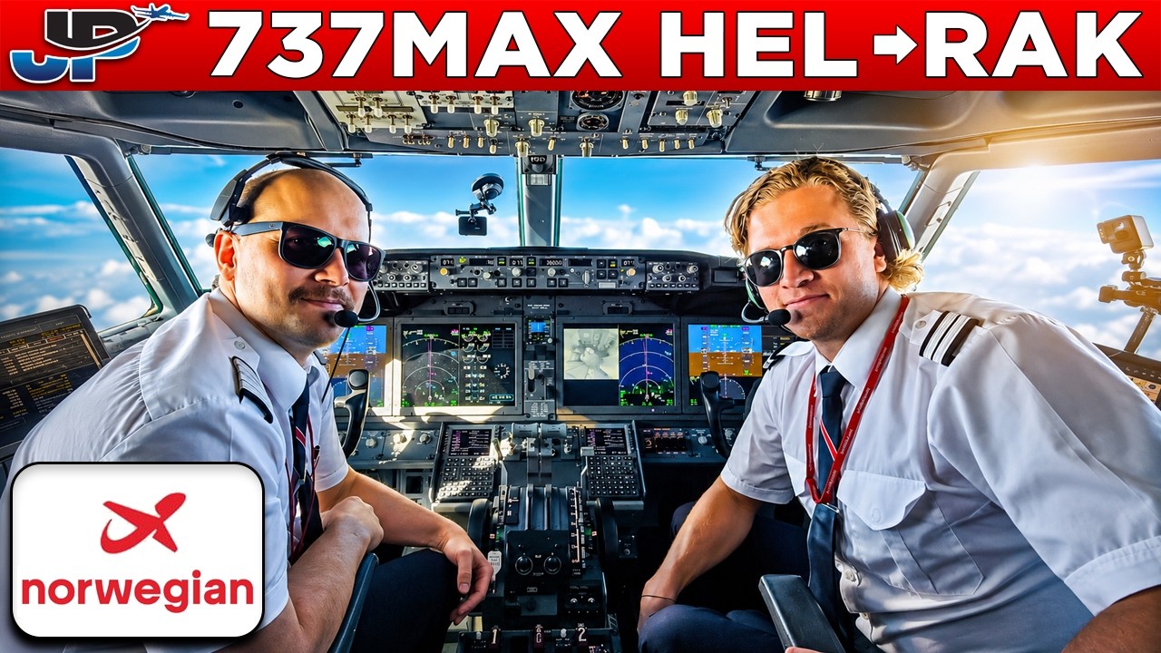 Norwegian 737MAX Cockpit Helsinki l🇫🇮 to Marrakech🇲🇦