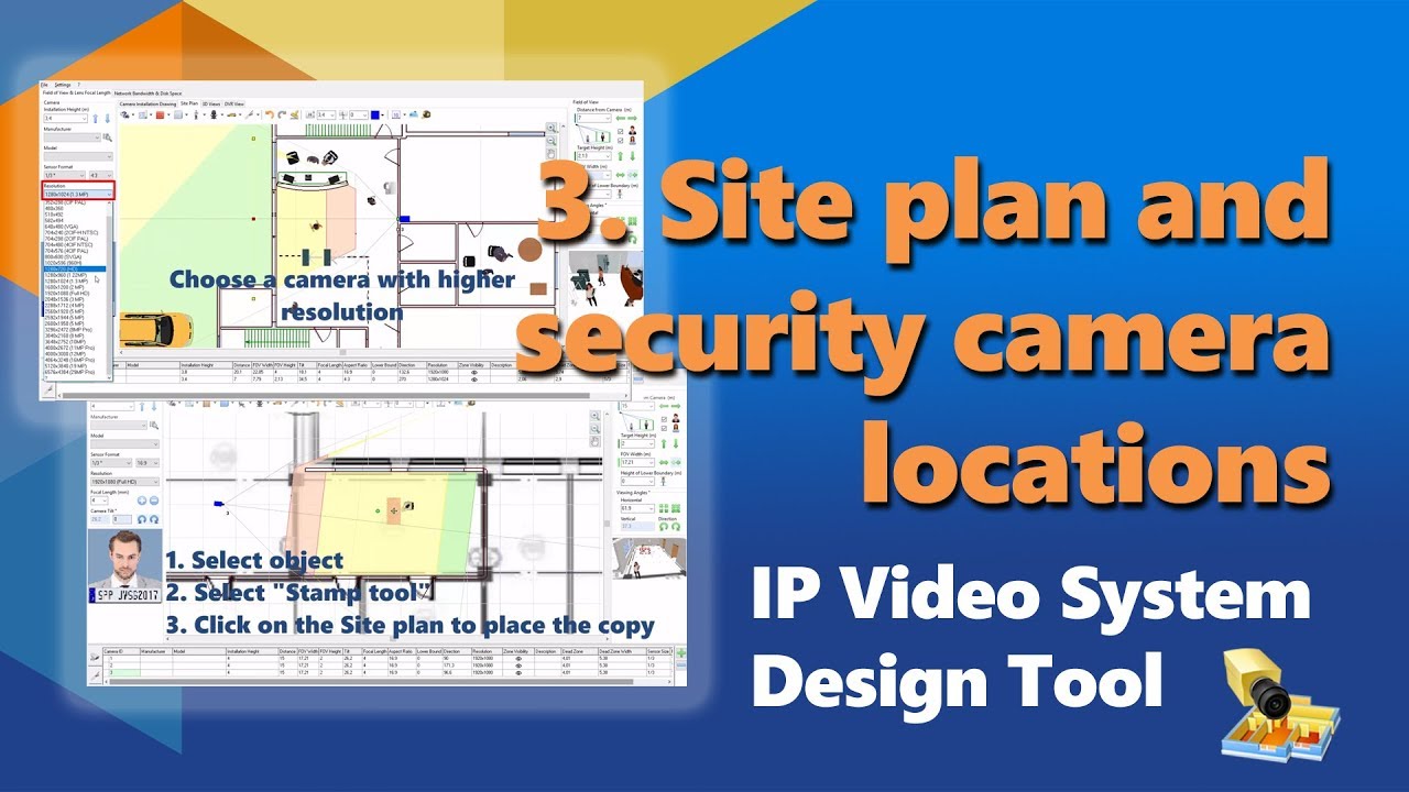 How to Design Video Surveillance System. Part 3 - site plan and camera positions