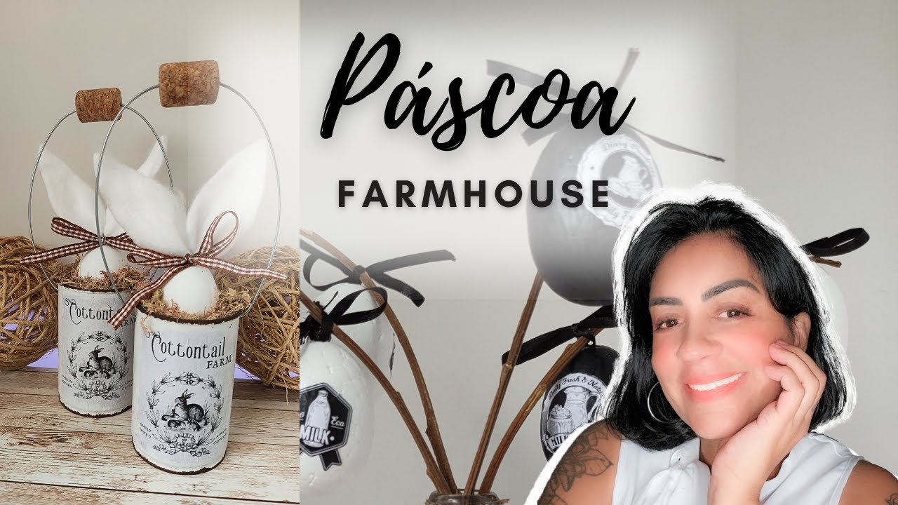 DIY | PÁSCOA FARMHOUSE COM LATAS E GARRAFA | DO LIXO AO LUXO