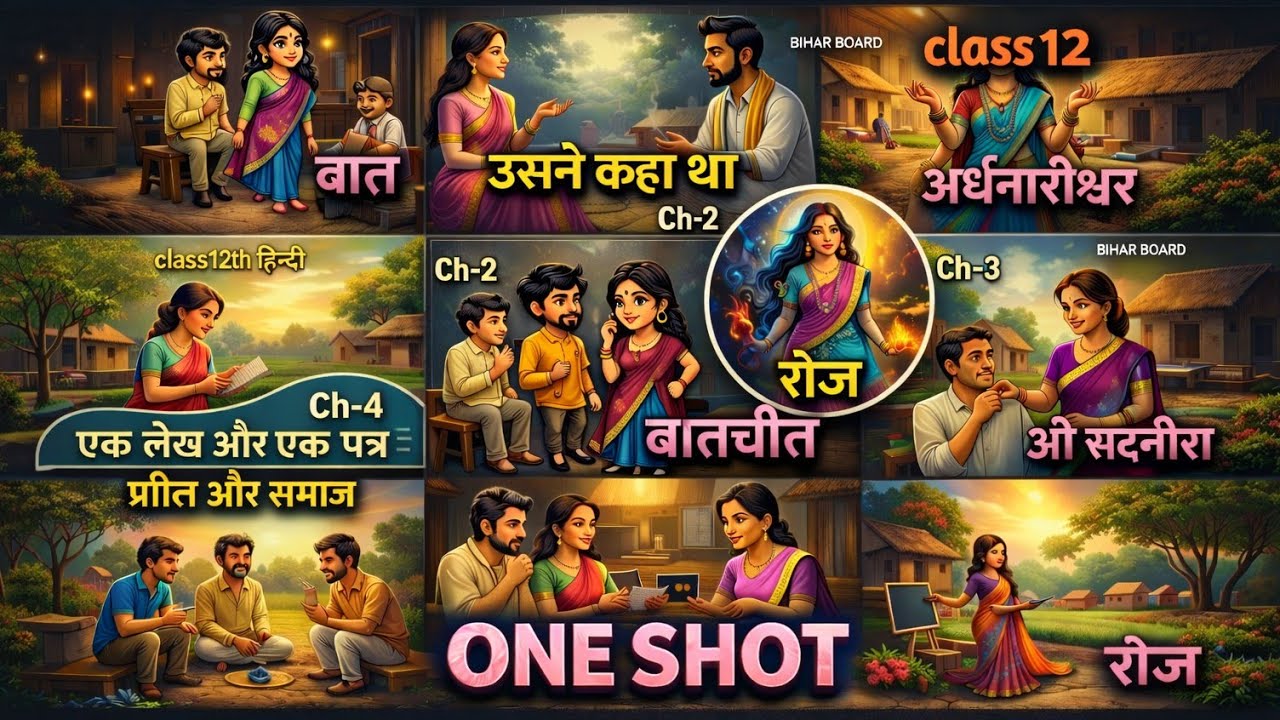 Bihar Board Class 12 Hindi One Shot 2026 | Full Book Revision in One Video