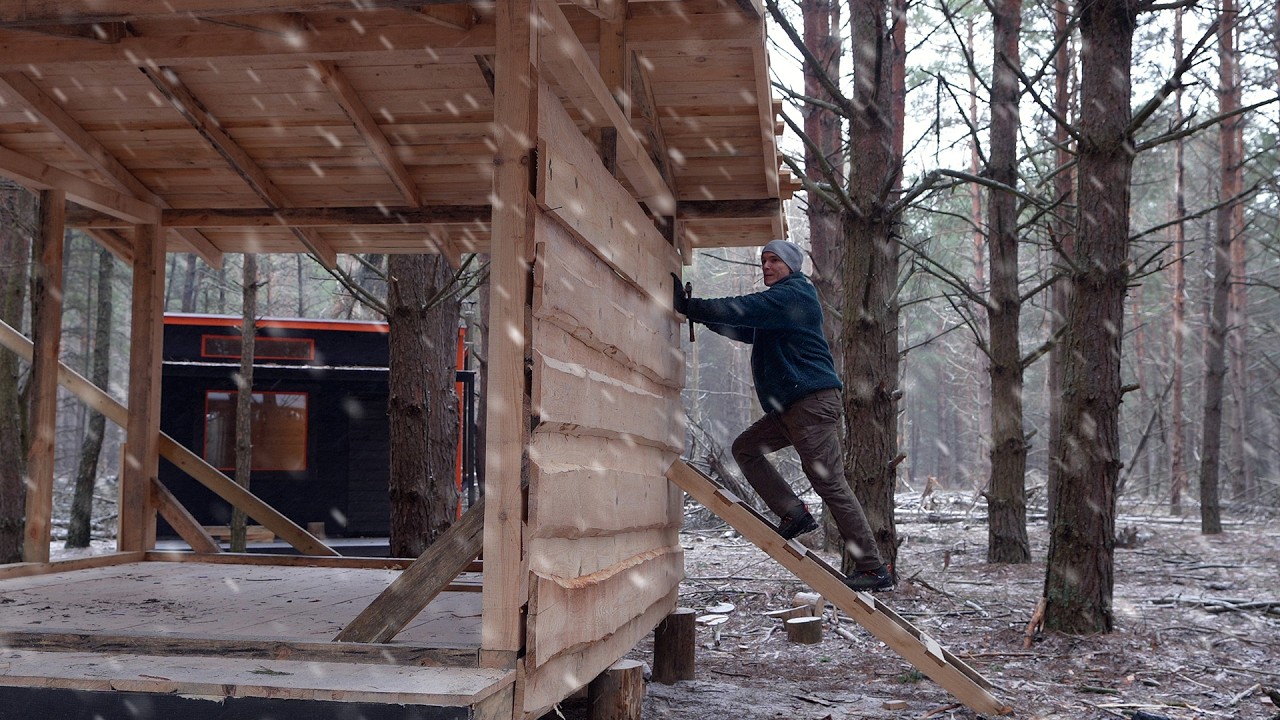 Building a shed in the woods, Rustic cabin with your own hands start to finish