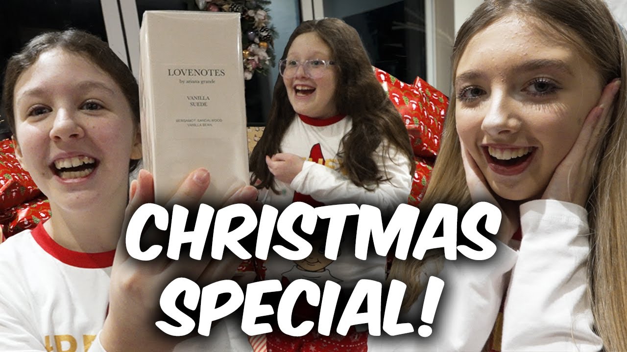 Fun Family Three Christmas Day Opening Presents w/ Ava, Isla & Olivia