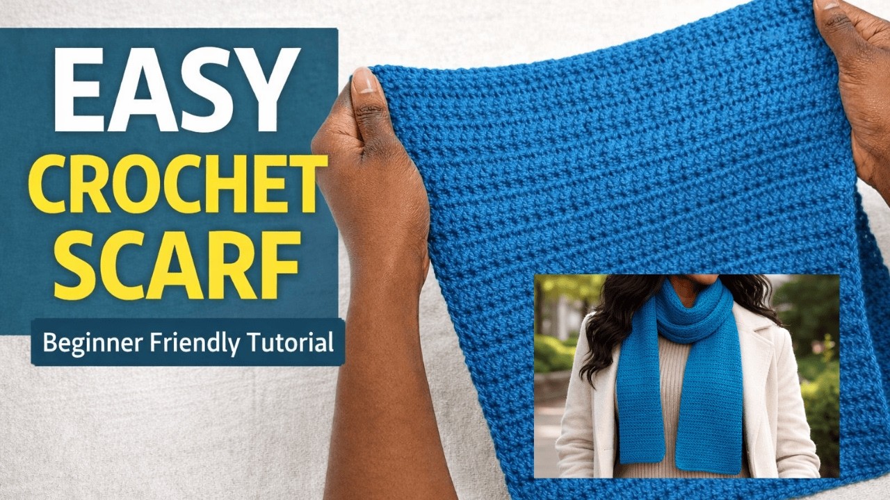 EASY Crochet Scarf for Beginners | Step-by-Step Extended Single Crochet