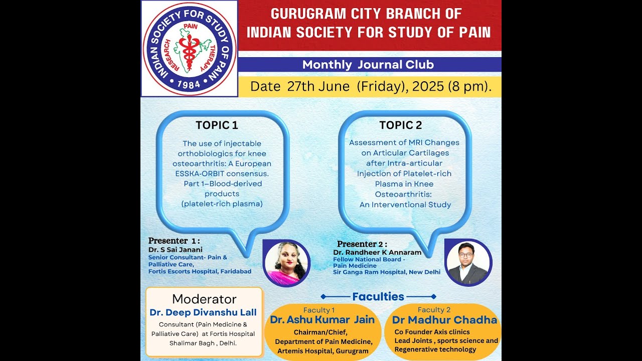 JC-7 ISSP GGN I Injectable OrthoBiologics, Dr. Sai Jannai I MRI Changes after Knee PRP, Dr. Randheer