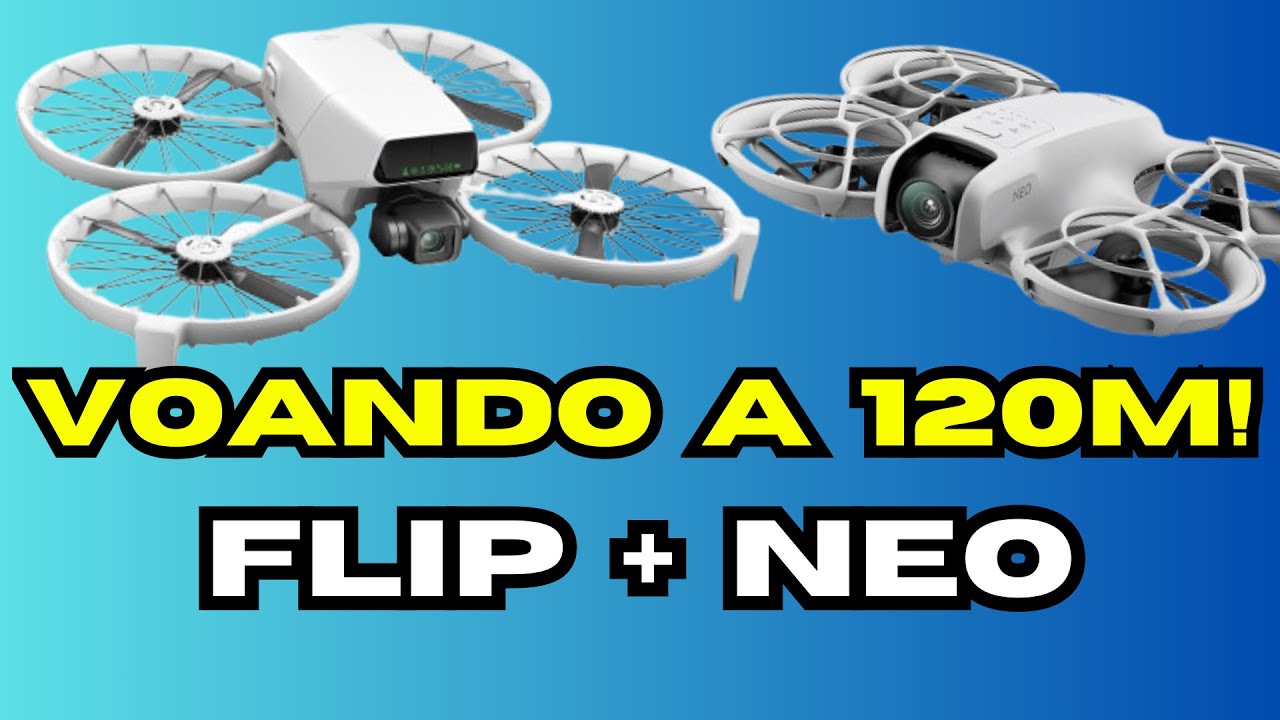 Desafio Drones: DJI NEO + DJI FLIP a 120 METROS, filmando um ao outro!