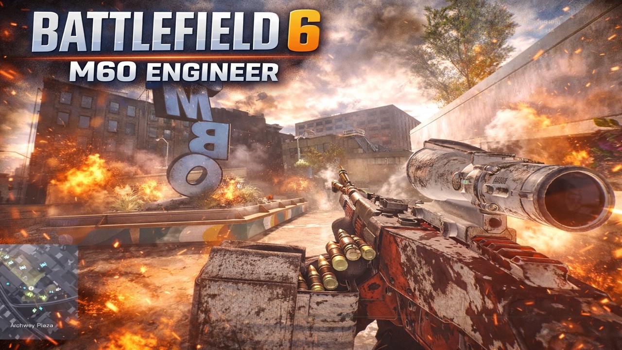 Battlefield 6 M60 Engineer Gameplay Manhattan Bridge Escalation Close Game PS5 Pro HDR 4K