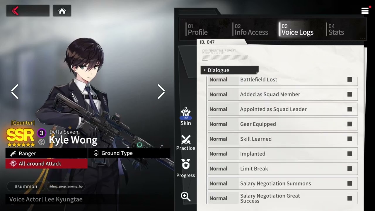 Kyle Wong - Korean voice-lines - CounterSide dialogue