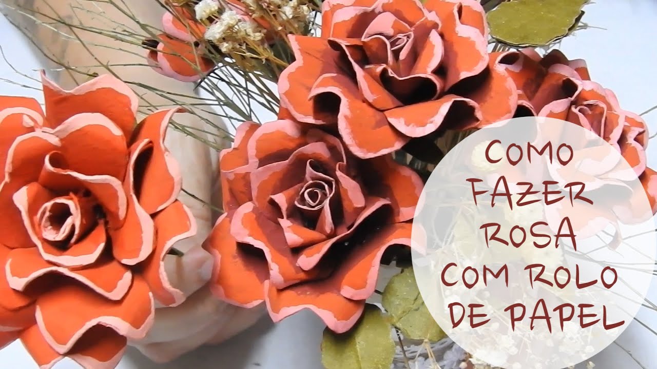 Como fazer rosa com rolo de papel higiênico / DIY toilet paper roll  rose