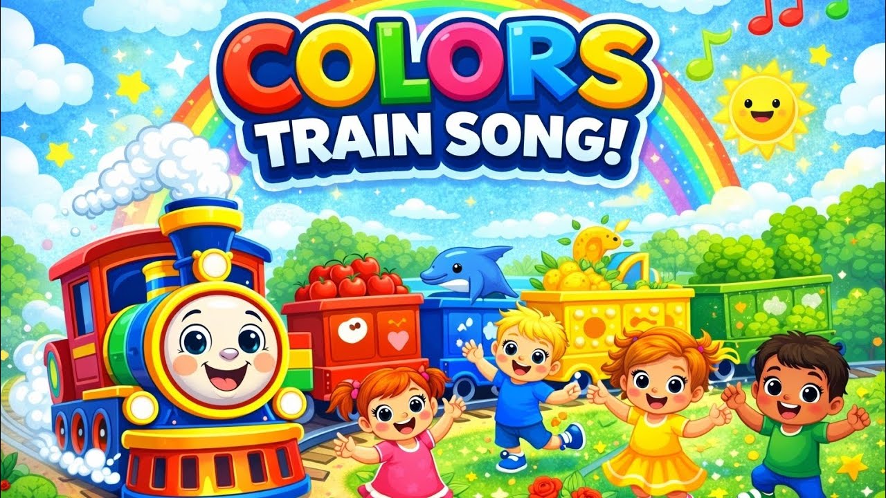 🚂 Colors Train Song for Kids | Learn Red, Blue, Yellow & Green | Fun Toddler Learning Video | 