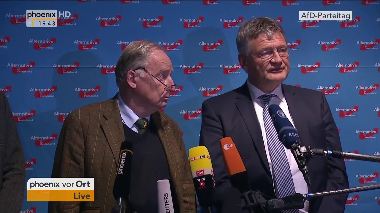 Pressekonferenz mit Alexander Gauland und Jörg Meuthen beim AfD-Parteitag vom 02.12.2017