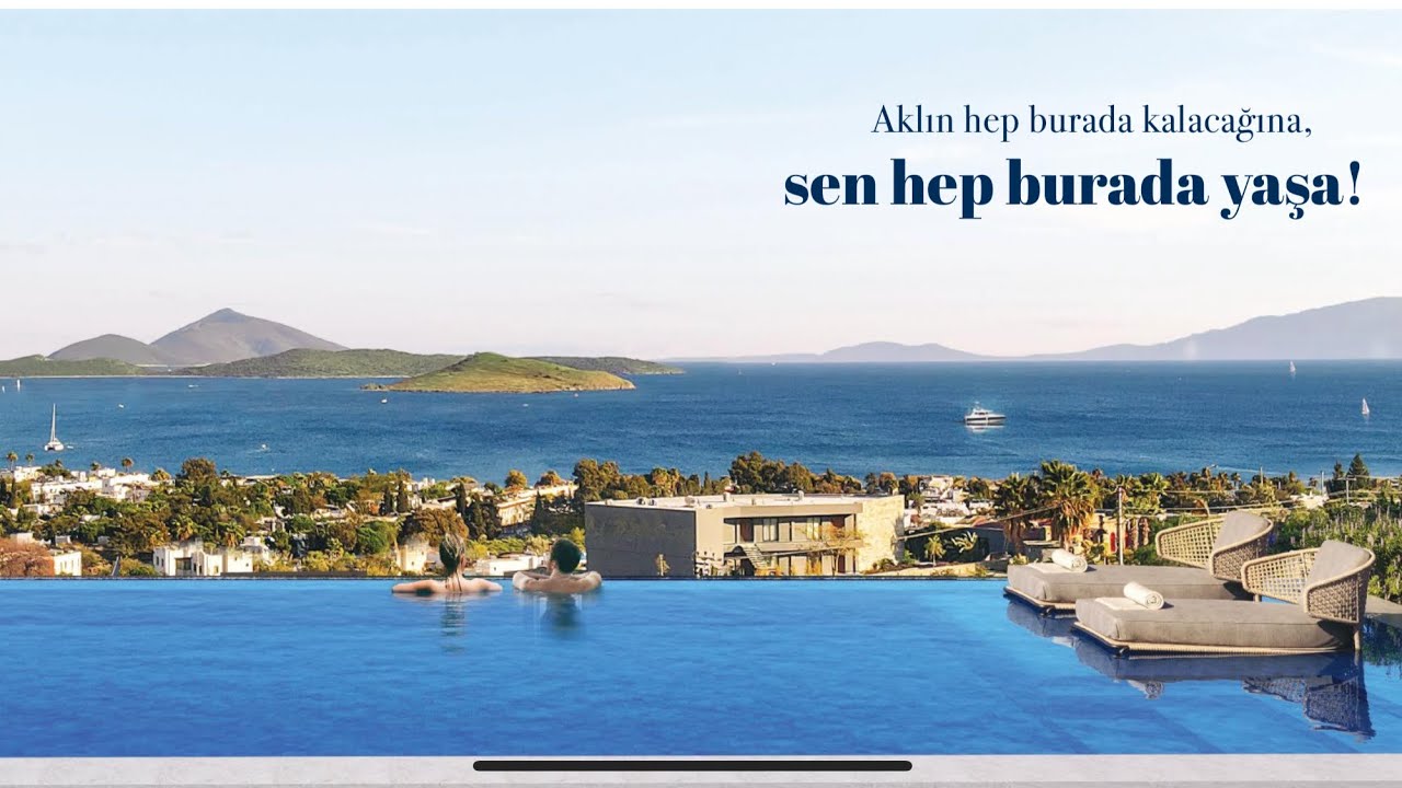 Bodrum Satılık Villa 6+1 Yahşi Müskebi Bitez Sahile Yakın Full Deniz Manzaralı Plaj Anlaşması