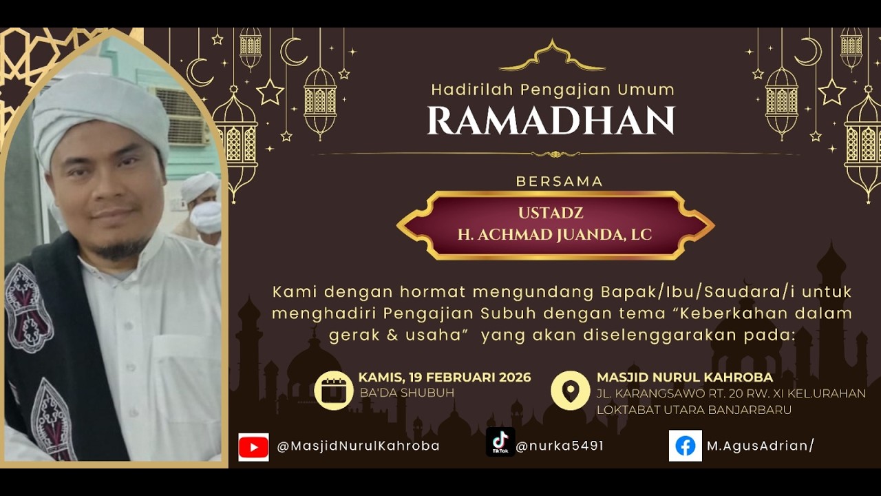 LIVE! TAUSYIAH RAMADHAN BERSAMA KH.AHMAD JUANDA LC.