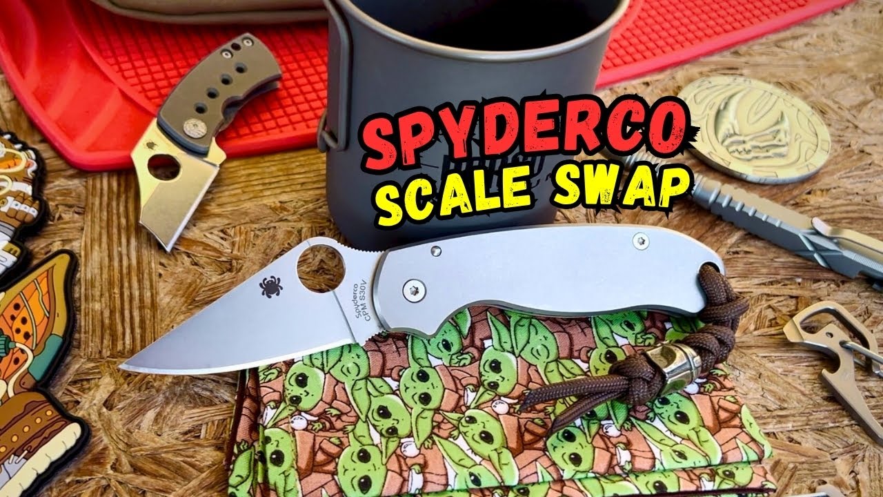 Ремонт и обновление ножа Spyderco Para 3! Замена титановой накладки Flytanium, глубокая чистка и ...