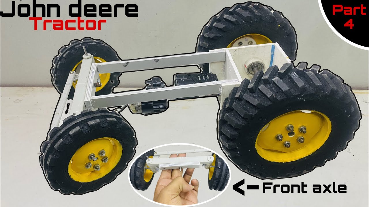 DIY John Deere heavy tractor making using PVC | Front axle