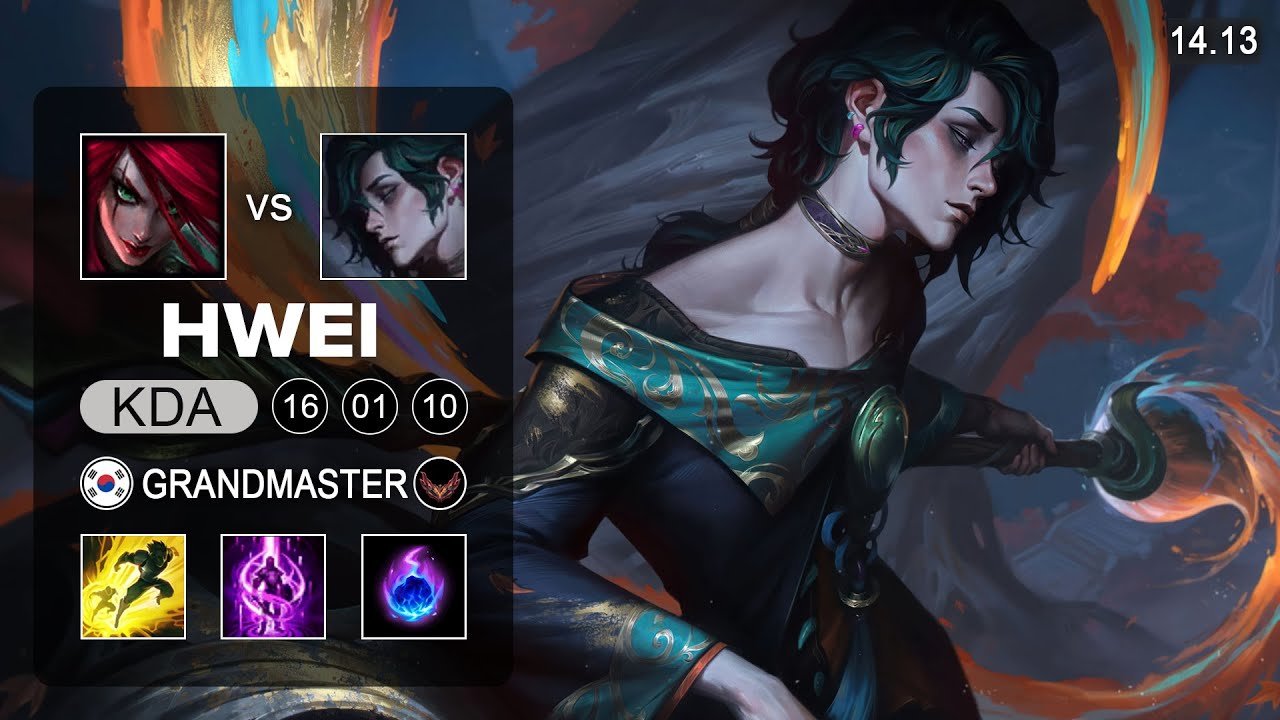 Hwei vs Katarina Mid - KR Grandmaster - Patch 14.13 Season 14