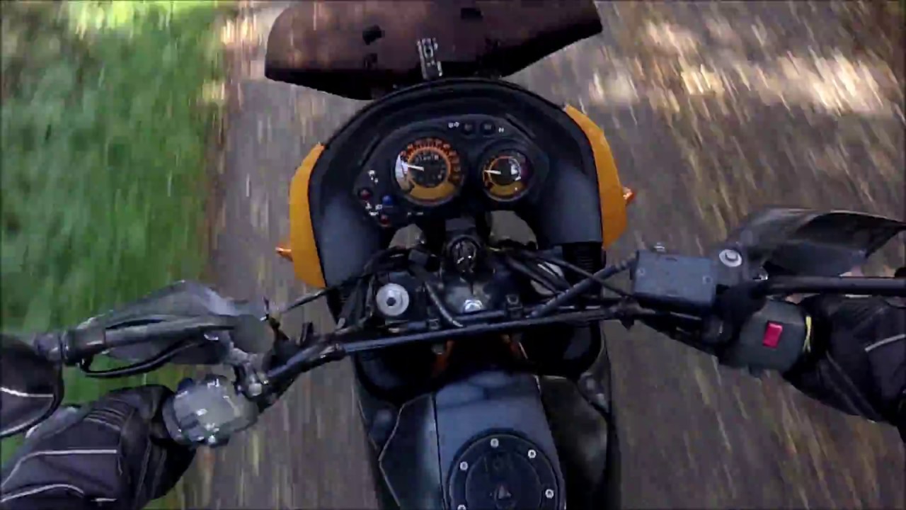 Kawasaki KLE 500 off-road between Shaftesbury and Salisbury. HD.