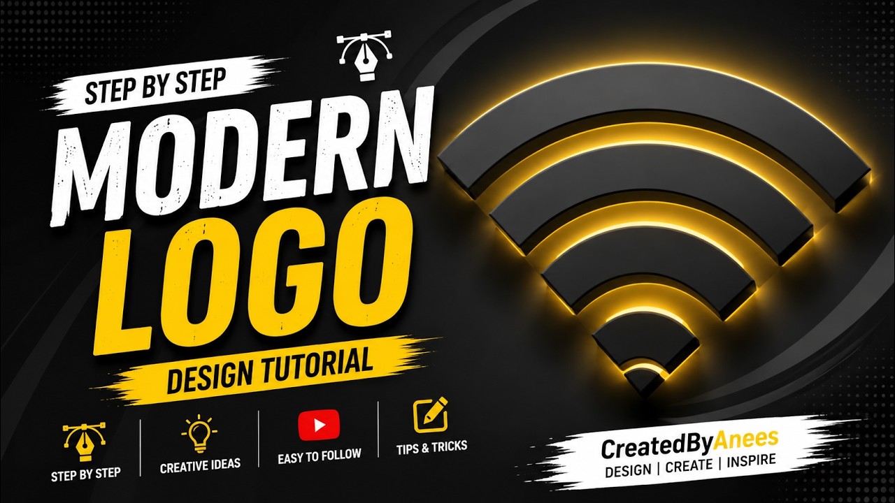 Modern WiFi Logo Design in CorelDRAW | Step-by-Step 3D Logo Tutorial (2026)