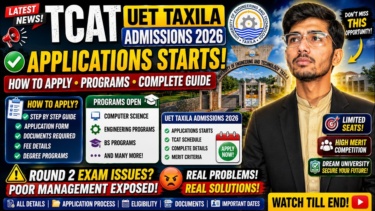 UET Taxila Admissions 2026 Open | How To Apply Online | TCAT Registration & BS Programs Guide