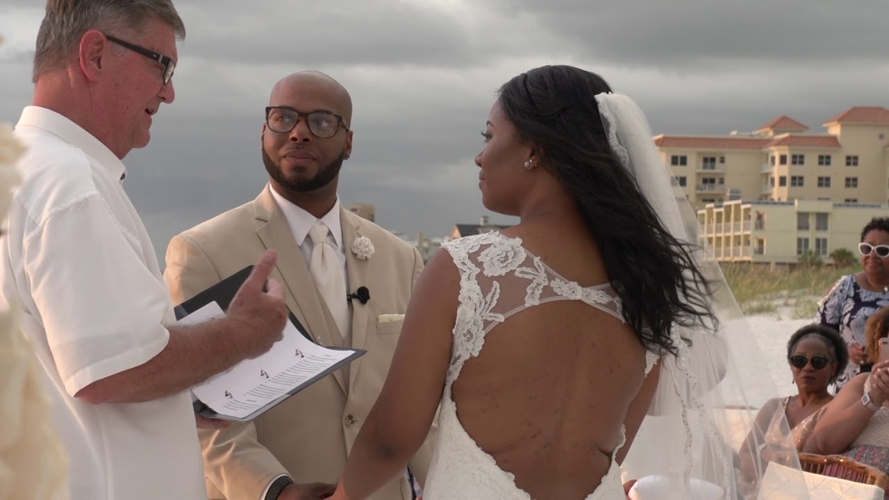 Naomi and Tre'Von Tides The Knot - Beach Wedding (Clearwater Beach, FL 08-07-17)