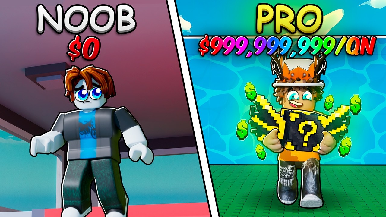 DESAFIO DO NOOB AO PRO NO ESCAPE DE TSUNAMIS PARA PEGAR LUCKY BLOCKS!