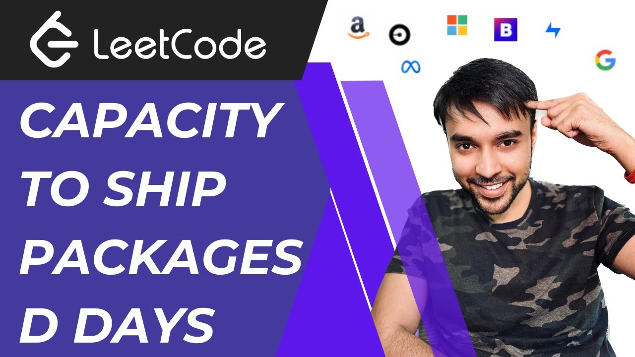 Capacity to Ship Packages Within D Days (LeetCode 1011) | Full Solution with visuals and animations