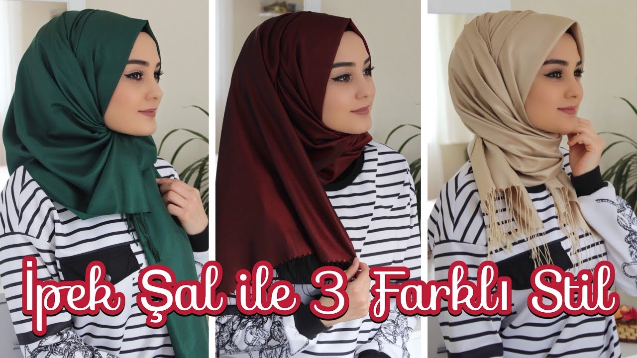 ŞAL BAĞLAMA | İpek Şal ile 3 Farklı Stil | Hijab Tutorial