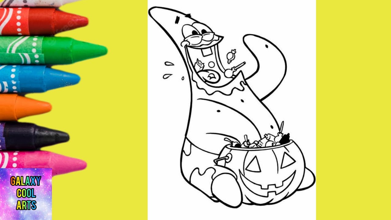Patrick Star With His Halloween Pumpkin  From SpongeBob SquarePants Coloring Pages  #spongebob
