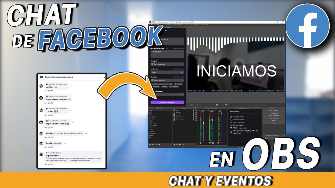 Como poner el CHAT DE FACEBOOK en OBS Studio