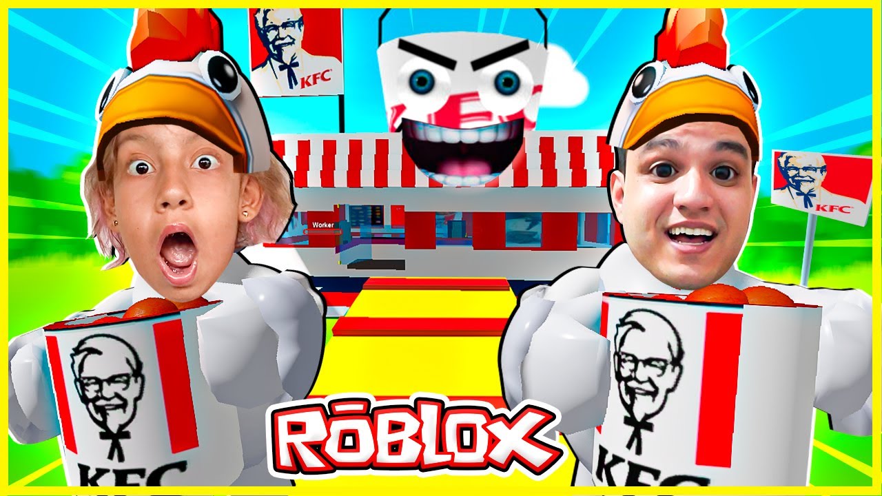 Tivemos que Fugir do KFC (Escape KFC Obby Robox) - Familia MC Divertida Games