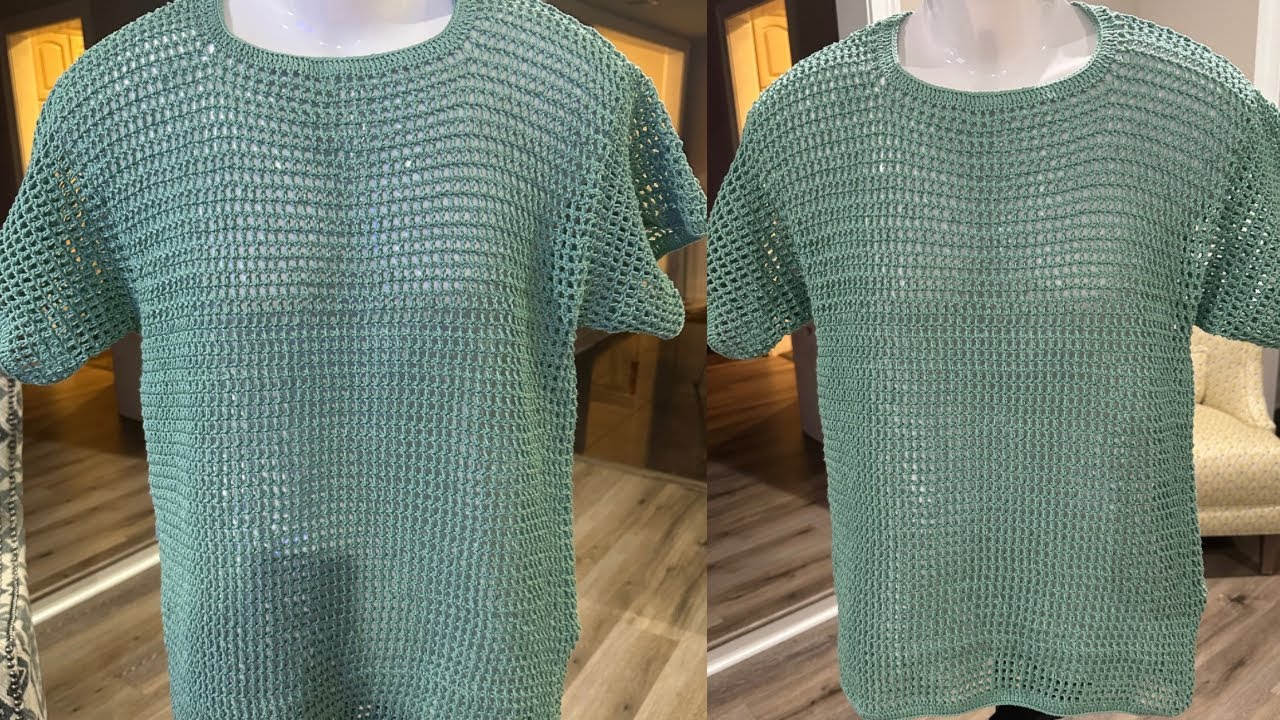 Camisa masculina de crochê