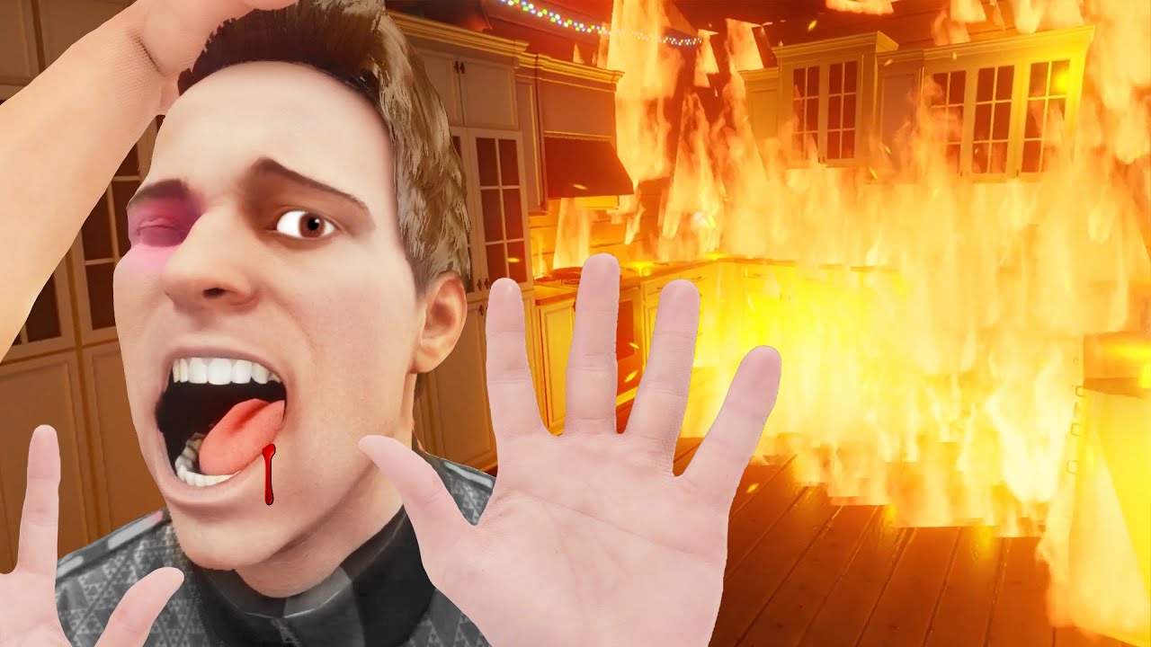 "Accidentally" trapping them in a burning house in VR... - Bonelab (with Mods)