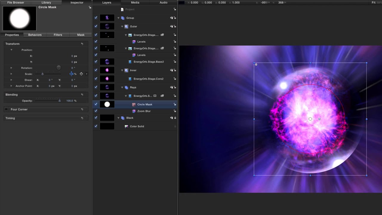Apple Motion 5: Energy Orb Tutorial Part 2