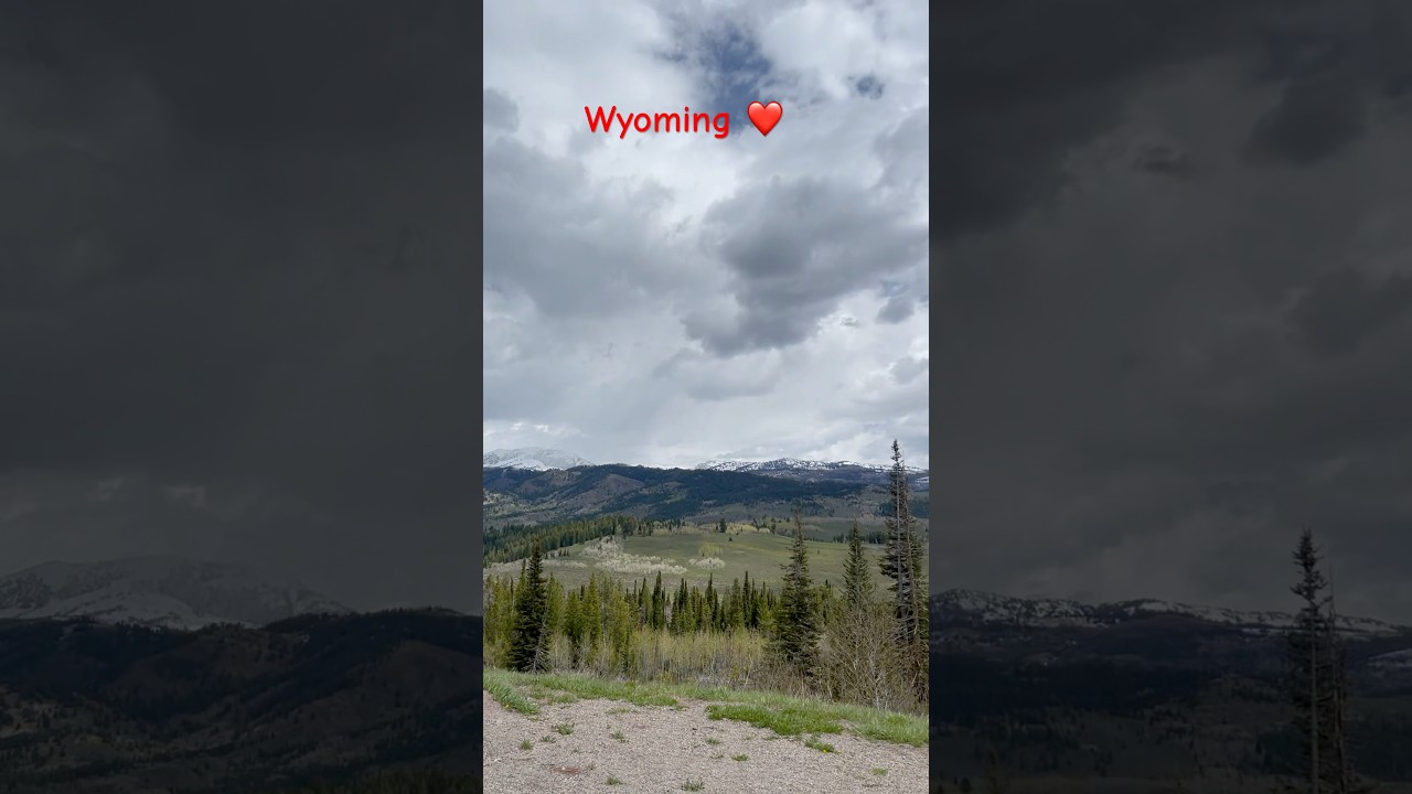 Wyoming in May🚗🏔️☁️❤️ #wyoming  #roadtrip #roadtripvlog #shorts #youtubeshorts #ytshorts