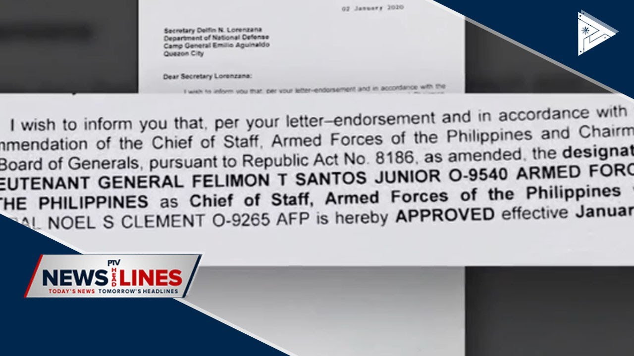 Lt. Gen. Santos appointed next AFP chief