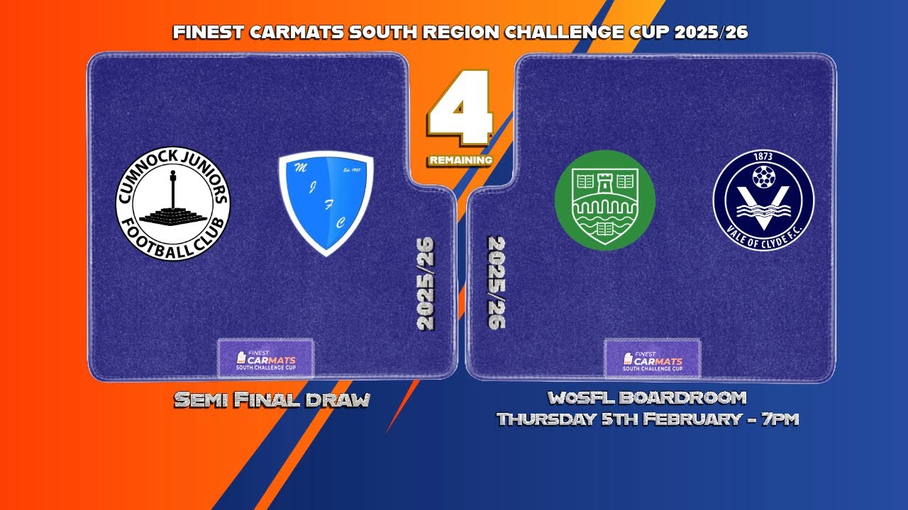 FinestCarMats.co.uk South Challenge Cup Semi Final Draw 2025/26