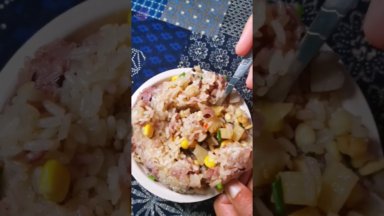 Chinese layered rice | Purple  rice ball | Sticky  rice