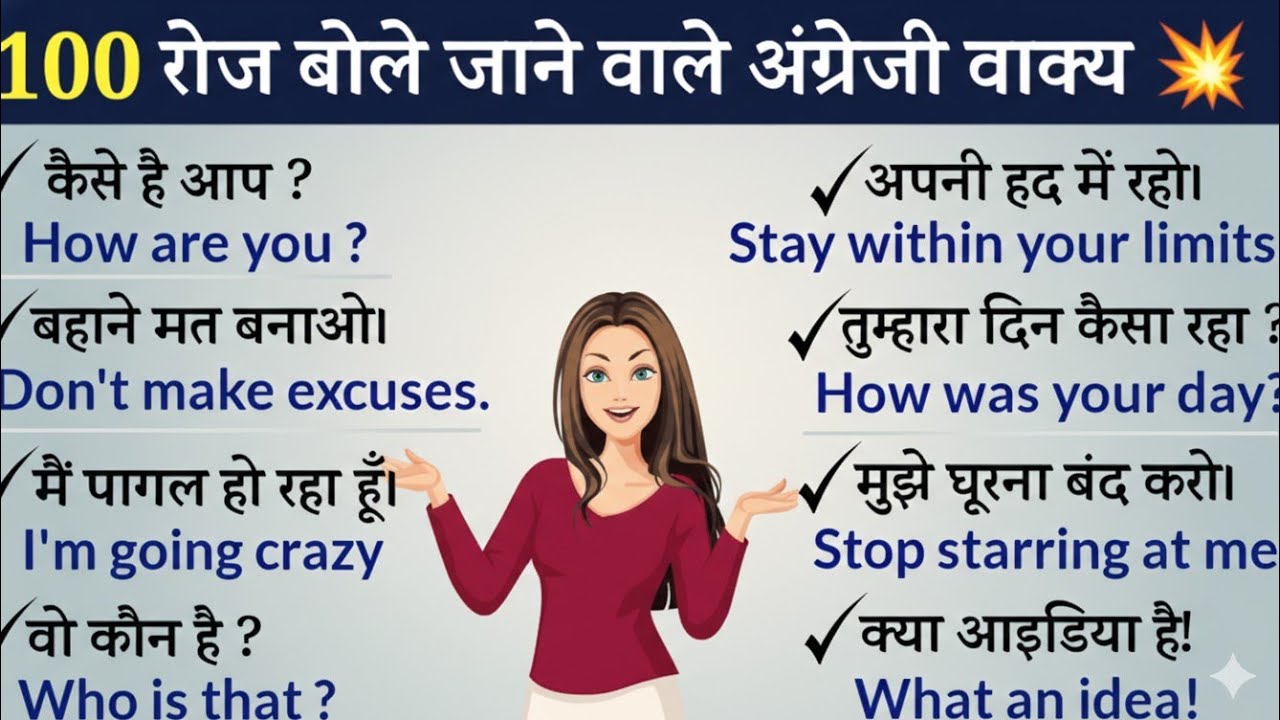 Daily English Speaking Conversation | Easy English for Beginners | Hindi Meaning