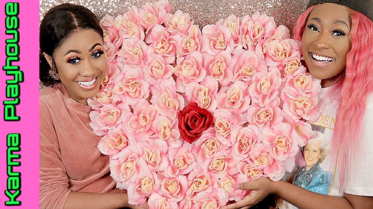 GIANT HEART FLOWER DIY HOW TO MAKE A HUGE HEART FOR VALENTINE'S DAY Karma Playhouse
