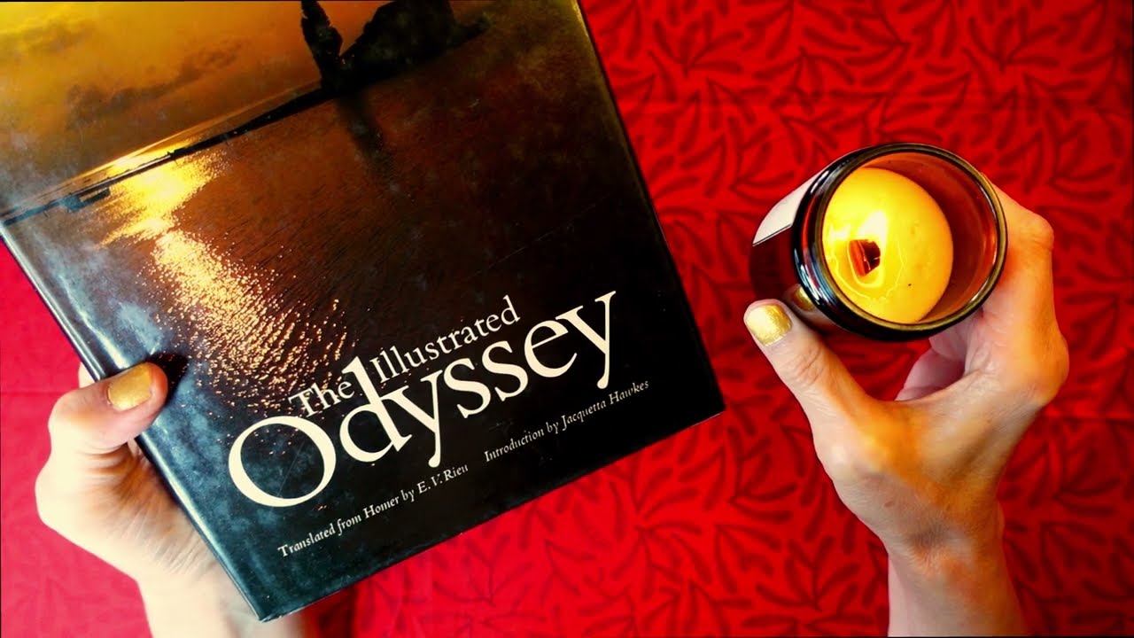 ASMR | The Odyssey - Full First Whispered Chapter with Wood Wick Candle Sounds