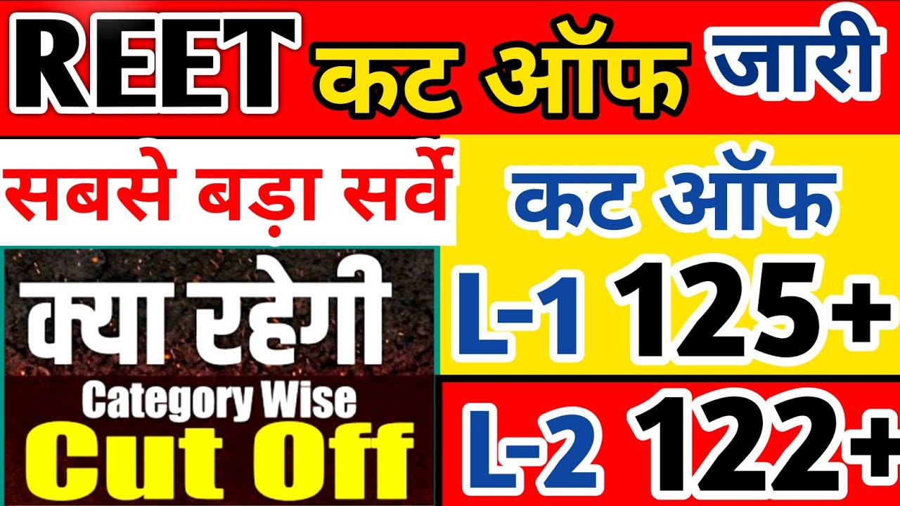 REET 2021 Cut Off जारी | REET Level 1 & Level 2 cut off | REET 2021 category wise cut Off |#reet2021