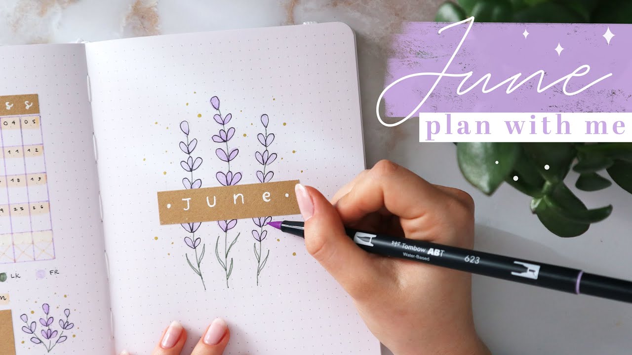 june 2022 bullet journal setup | plan with me | simple lavender theme ✨