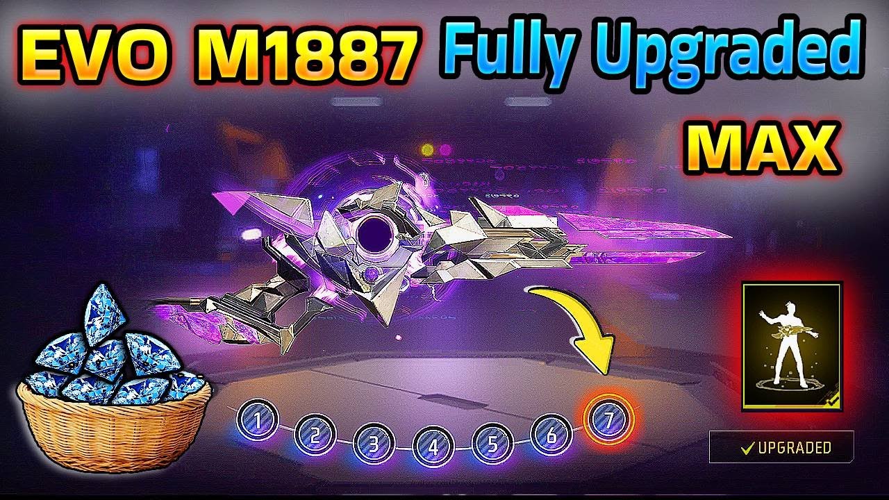 Free Fire || Evo M1887 Gun MAX Upgraded || 😍