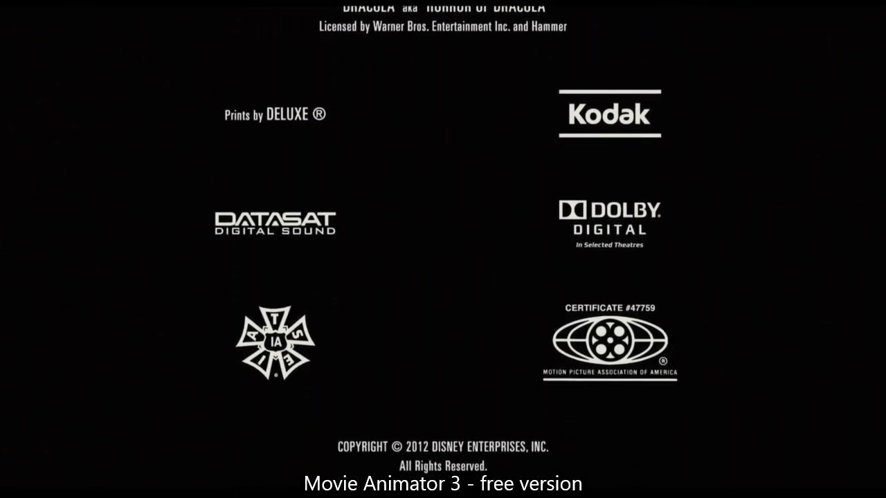 Putty in The Hands Revered/DULDS BROS/Disney (2012) Closing (Frankenweenie)