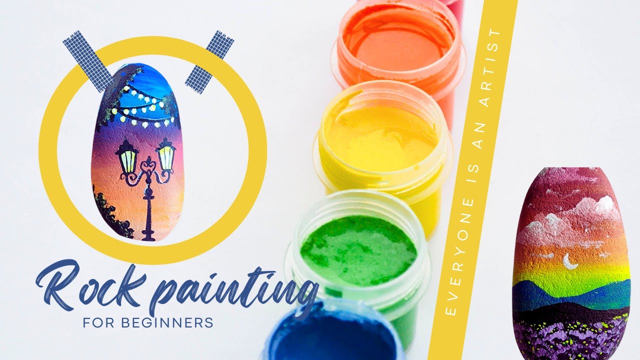 Rock painting for Beginners Step by step art compilation #stoneart #stone #stonework painting