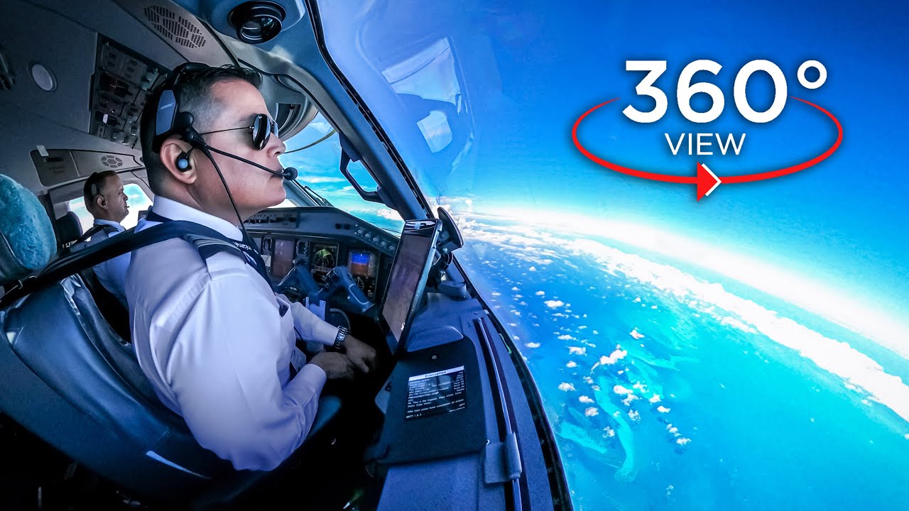 Обзор 360° с высоты птичьего полёта | Майами — Багамы | American Eagle E-175