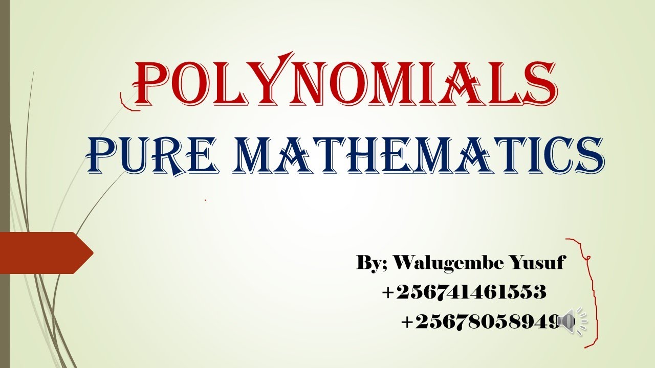 Polynomials;- Remainder, Factor Theorem & Long division (For Advanced Level)