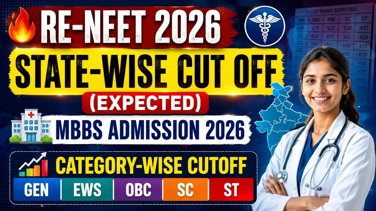 🔥 Re-NEET 2026 State Wise Cut Off (Expected) | Category Wise GEN, EWS, OBC, SC, ST MBBS Cutoff