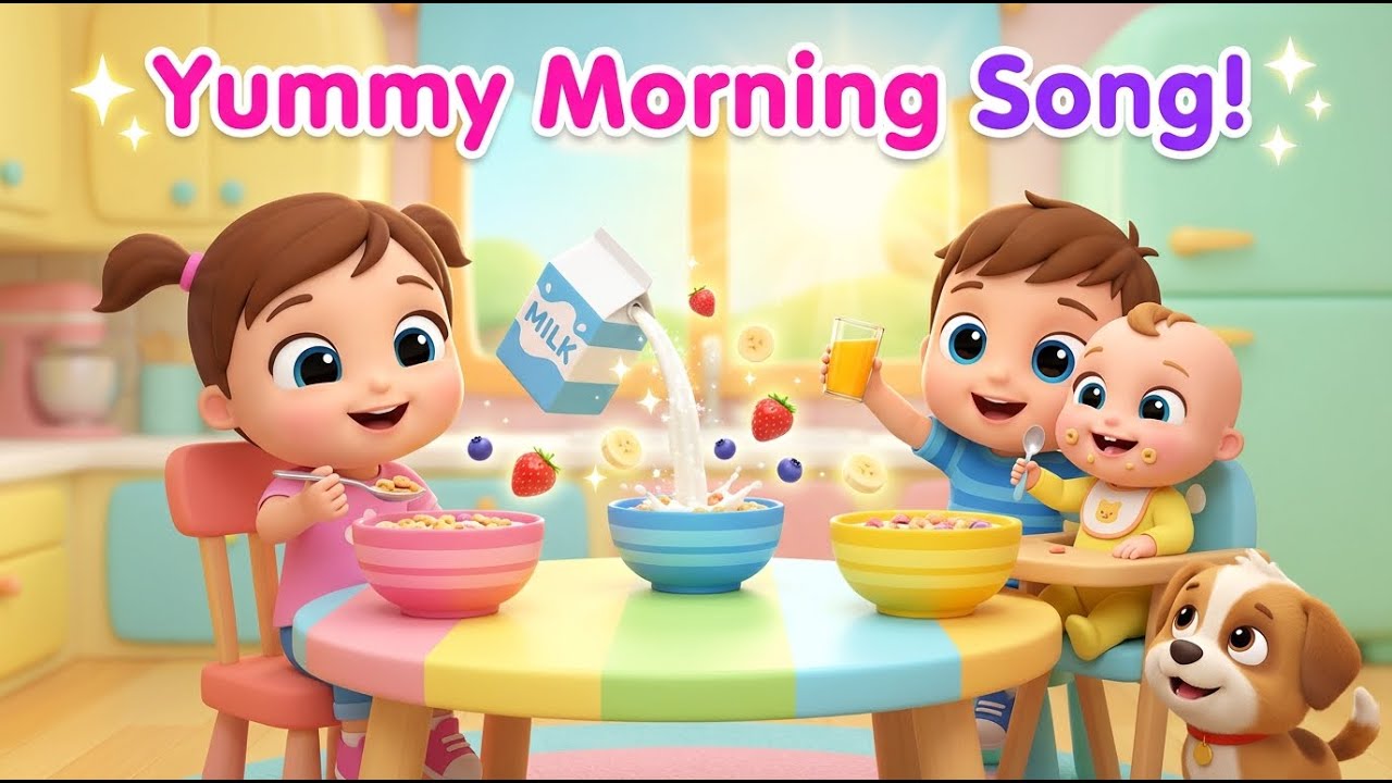 Breakfast Time Song for Kids | 3D Nursery Rhyme | Morning Routine Cartoon